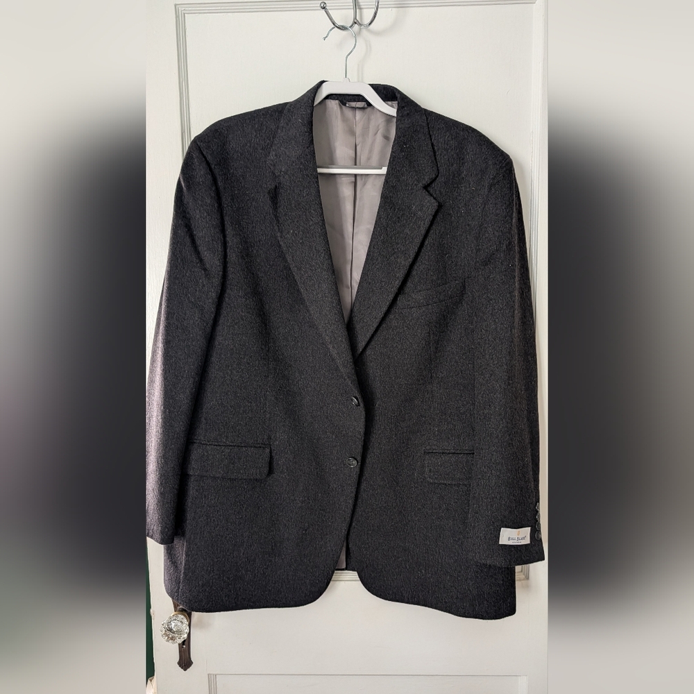 Bill Blass Men's Classic Gray Blazer 100% Cashmere